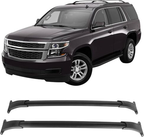 Ikon Motorsports Cross Bars ، متوافقة مع 2015-2020 Chevy Tahoe Suburban Escalade GMC Yukon ، مصنع النمط الأسود شحن شحن رف النقل in Saudi Arabia