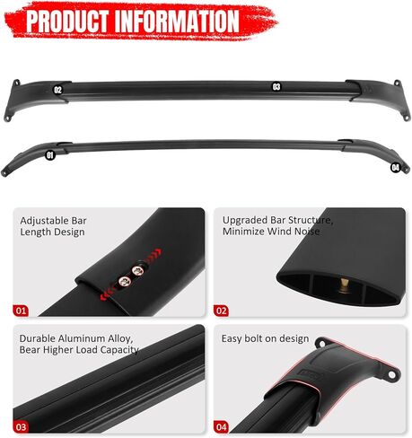 Ikon Motorsports Cross Bars ، متوافقة مع 2015-2020 Chevy Tahoe Suburban Escalade GMC Yukon ، مصنع النمط الأسود شحن شحن رف النقل in Saudi Arabia