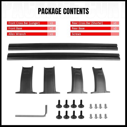 Ikon Motorsports Cross Bars ، متوافقة مع 2015-2020 Chevy Tahoe Suburban Escalade GMC Yukon ، مصنع النمط الأسود شحن شحن رف النقل in Saudi Arabia