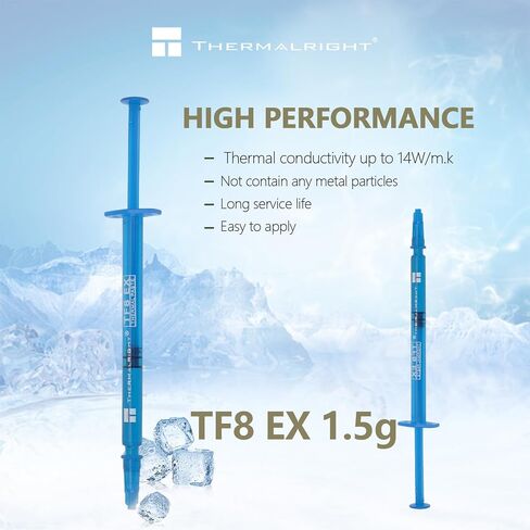 Thermalright TF8 EX 2.9g High Performance Thermal Paste 14W/m.k, Newly Upgraded High-Performance Heat Dissipation Paste for Processor/CPU/GPU/All CPU Coolers, 2.9Grams with a Spatula Tool(TF8 2.9g) in Saudi Arabia