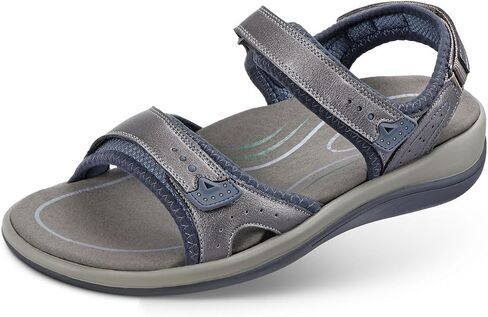 Orthofeet Malibu Orthopedic Women Adjustable Sandals | Three-Strap, Comfortable Open Toe Saldal with Anatomical Arch Support, Soft Cushioning, Wide Toe Box for Casual Beach Outings in Saudi Arabia