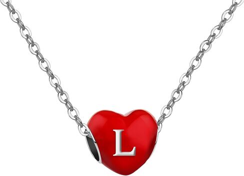 A-Z Initials Letter Alphabet Heart Red Womens Bead Charms for Bracelets Compatible with Pandora Bracelets in Saudi Arabia