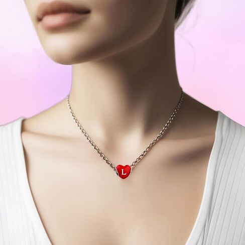 A-Z Initials Letter Alphabet Heart Red Womens Bead Charms for Bracelets Compatible with Pandora Bracelets in Saudi Arabia