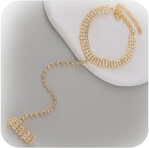 Hand Chain Bracelet Lily of The Valley Jewelry Flower Necklace Flower Earrings for Women Trendy Jewelry Gift in Saudi Arabia