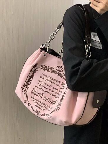 Coquette Tote Bag Cute Core Aesthetic Tote Bag Womens Crossbody Bag Satchels Bags Pink Goth in Saudi Arabia