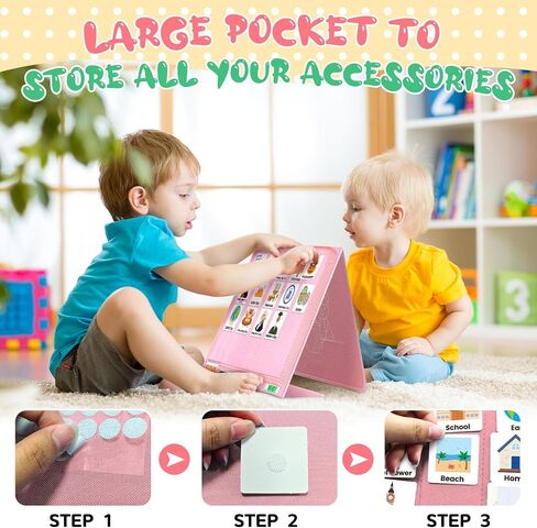 Pecs Communication Book, Visual Schedule for Kids with Autism, Nonverbal Communication Board, Pecs Book 196 Cards, Toddler Autism Materials for Home School, Vocabulary Cards, Printed in Kuwait