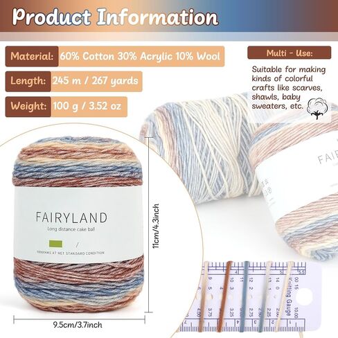 غزل كعكة aeelike للكروشيه ، 3 skeins تدرج كعكة خيوط 100g (3.52 أوقية) 245 متر (267 ياردة) ، خيوط ombré ombré ناع in Kuwait
