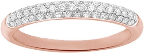 AFFY White Natural Diamond Three Row Wedding Band Ring in 10k Solid Gold (0.25 Cttw) in Saudi Arabia