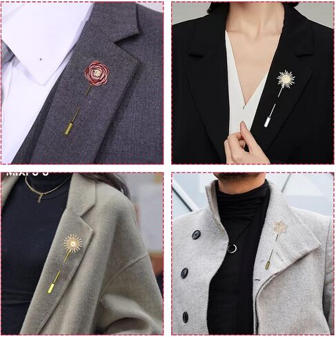 40PCS Brooch Safety Pins for Jewelry Making Metal Brooch Stick Pins Brooch Pin Stick Safety Pins Needle Eye Pin Long Needle Eye Pin with Stopper Ends for Men Women Suit (Silver) in Kuwait