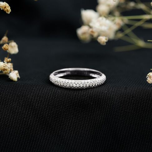 خاتم النصف الخلوي المعتمد من Moissanite للنساء ، حلقة شبه الأبدية ، جودة D-VS1 in Kuwait