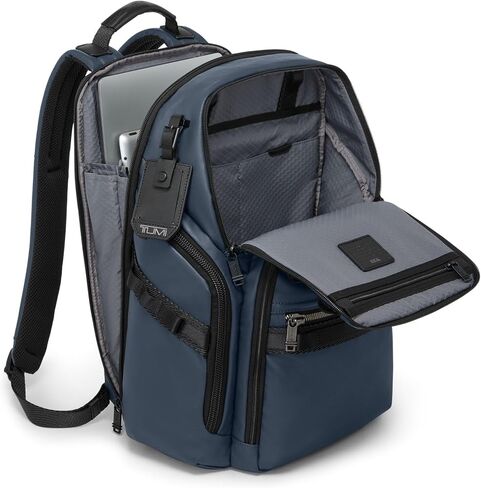 Tumi - حقيبة ظهر Search Alpha Bravo - حقيبة السفر والتنقل المحمول - تناسب ما يصل إلى 15 "شاشة - 17.0" × 14.0 "x 8.3" - قماش مغلف بالبحرية in Kuwait
