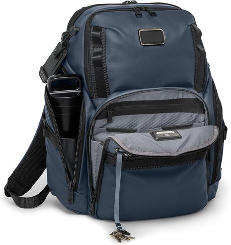 Tumi - حقيبة ظهر Search Alpha Bravo - حقيبة السفر والتنقل المحمول - تناسب ما يصل إلى 15 "شاشة - 17.0" × 14.0 "x 8.3" - قماش مغلف بالبحرية in Kuwait