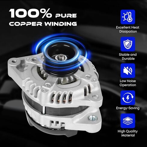 استبدال المولد الجديد متوافق مع Acura TSX 2009-2014 ، ل Honda Accord 2008-2009 ، 2011-2012 ، L4 2.4L 2354CC 144CID ، استبدل 104210-5890 ، 31100-R40-A01 ، 11390 in Saudi Arabia