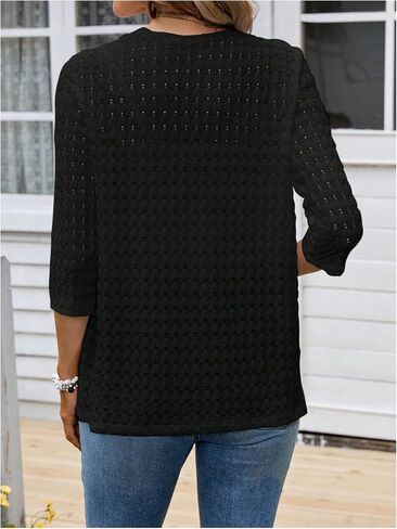 GORGLITTER Women's Open Front Knit Cardigan 3/4 Sleeve Lightweight Office Business Dressy Sweater Jacket Outerwear in Saudi Arabia