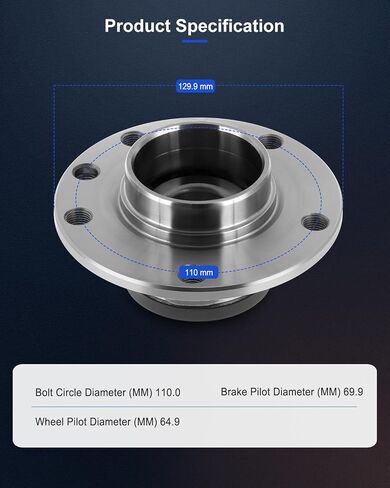 ECCPP Wheel Hub and Bearing Assembly Rear 512510 fit for Dodge Dart 2013-2016 5 Lugs Wheel Bearing Hubs with ABS 2pcs in Saudi Arabia