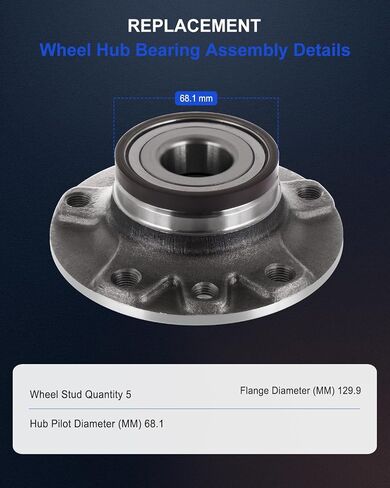 ECCPP Wheel Hub and Bearing Assembly Rear 512510 fit for Dodge Dart 2013-2016 5 Lugs Wheel Bearing Hubs with ABS 2pcs in Saudi Arabia