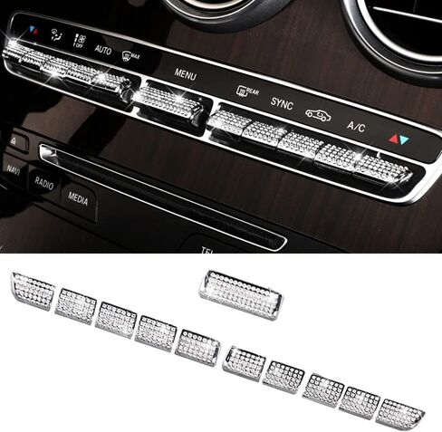 Car Air Conditioning Control Panel Fan Speed Button Cover for Mercedes-Benz W205 C GLC Class X253 C253 2015 2016 in Saudi Arabia