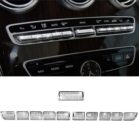 Car Air Conditioning Control Panel Fan Speed Button Cover for Mercedes-Benz W205 C GLC Class X253 C253 2015 2016 in Saudi Arabia