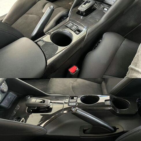 for Nissan Z RZ34 400z at 2022-2024 Dry Carbon Fiber Gear Shift Panel Cover Center Console Cup Holder Trim 2pcs in Saudi Arabia
