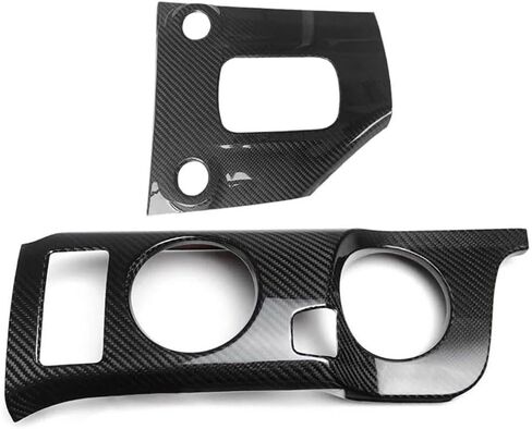 for Nissan Z RZ34 400z at 2022-2024 Dry Carbon Fiber Gear Shift Panel Cover Center Console Cup Holder Trim 2pcs in Saudi Arabia