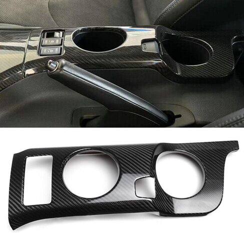 for Nissan Z RZ34 400z at 2022-2024 Dry Carbon Fiber Gear Shift Panel Cover Center Console Cup Holder Trim 2pcs in Saudi Arabia
