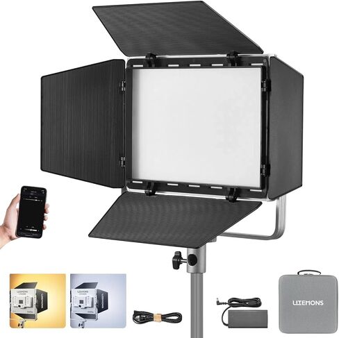 مصباح فيديو Godox LP400R RGB LED مع Barndoor، 36W 1800K-10000K 6480Lux LED لوحة ضوء مع 14 تأثيرات FX APP التحكم CRI/TLCI 96+ Dimmable 0-100% أضواء استوديو ناعمة للتصوير الفوتوغرافي in Saudi Arabia