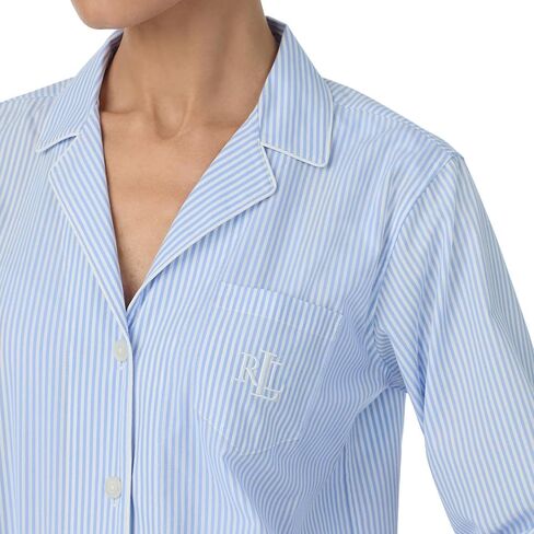 Lauren Ralph Lauren Women's Cotton Woven Long Sleeve Notch Collar Pj Set in Saudi Arabia