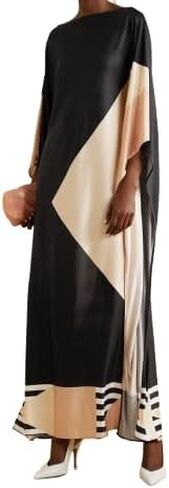 Soft Silk Kaftan Printed | Free Size | Maxi Dress | Vacation Wear | Kaftan Dress for Women | Cover up in Saudi Arabia