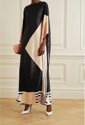Soft Silk Kaftan Printed | Free Size | Maxi Dress | Vacation Wear | Kaftan Dress for Women | Cover up in Saudi Arabia