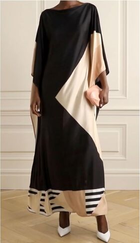 Soft Silk Kaftan Printed | Free Size | Maxi Dress | Vacation Wear | Kaftan Dress for Women | Cover up in Saudi Arabia