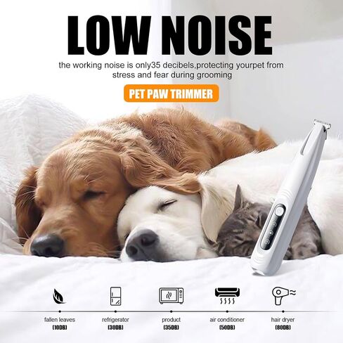 Upgraded Pet Micro Precision Trimmer, New Rechargeable Low Noise Wireless Dog Paw Trimmer, Trimmer with LED Light for Paw Hair, Ears, Face, HIPS & Eyes Grooming Instruments for Cats & Dogs in Saudi Arabia