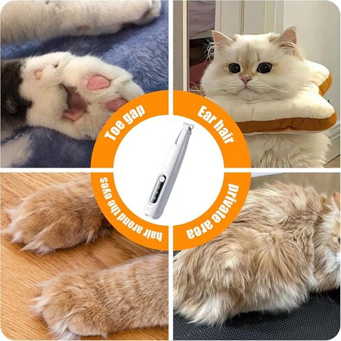 Upgraded Pet Micro Precision Trimmer, New Rechargeable Low Noise Wireless Dog Paw Trimmer, Trimmer with LED Light for Paw Hair, Ears, Face, HIPS & Eyes Grooming Instruments for Cats & Dogs in Saudi Arabia