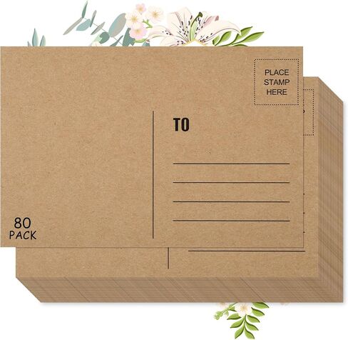 بطاقات بريدية فارغة للبريد ، 80 بطاقة بريد للبريد ، 300 GSM White 4 × 6 بوصات ورق البطاقات القابلة للطباعة القابلة للطباعة للطباعة على عيد ميلاد ، شكرًا لك ، بطاقات بريدية تجارية in Kuwait