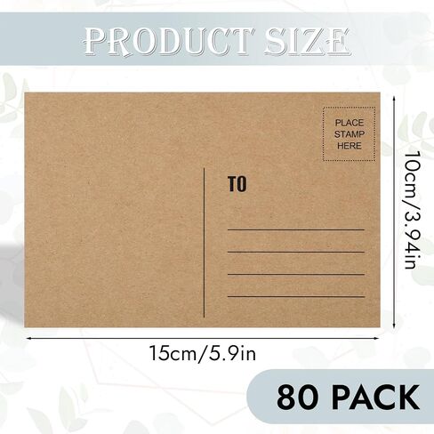 بطاقات بريدية فارغة للبريد ، 80 بطاقة بريد للبريد ، 300 GSM White 4 × 6 بوصات ورق البطاقات القابلة للطباعة القابلة للطباعة للطباعة على عيد ميلاد ، شكرًا لك ، بطاقات بريدية تجارية in Kuwait