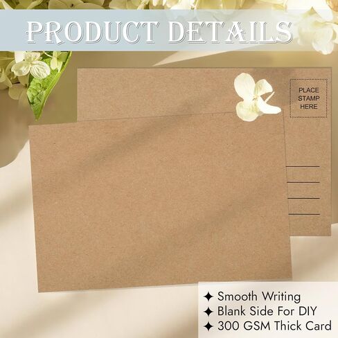 بطاقات بريدية فارغة للبريد ، 80 بطاقة بريد للبريد ، 300 GSM White 4 × 6 بوصات ورق البطاقات القابلة للطباعة القابلة للطباعة للطباعة على عيد ميلاد ، شكرًا لك ، بطاقات بريدية تجارية in Kuwait