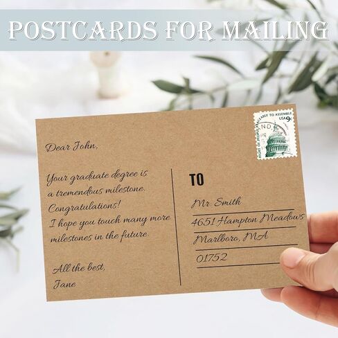 بطاقات بريدية فارغة للبريد ، 80 بطاقة بريد للبريد ، 300 GSM White 4 × 6 بوصات ورق البطاقات القابلة للطباعة القابلة للطباعة للطباعة على عيد ميلاد ، شكرًا لك ، بطاقات بريدية تجارية in Kuwait