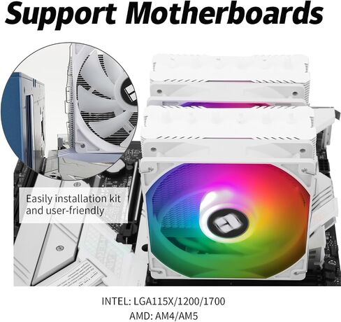 Peerless Assassin 120 SE ARGB CPU Air Cooler, 6 Heat Pipes CPU Cooler, Dual 120mm TL-C12C-S PWM Fan, Aluminium Heatsink Cover, AGHP Technology, for AMD AM4 AM5/Intel 1150/1151/1200/1700 in Saudi Arabia