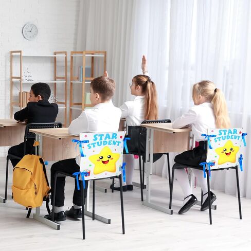 Moukeren 6 PCS STAR CARTH CORCH for Classroom Clotful Canvas Cover مع شرائط للأطفال عيد ميلاد ديكور حفل الطعام في المنزل ، 18.9 × 15.75 بوصة in Saudi Arabia
