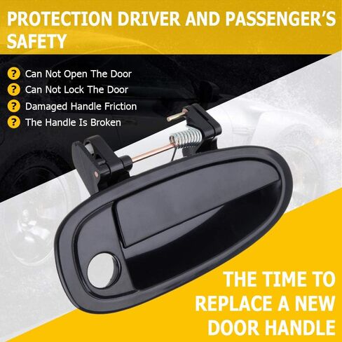 OCPTY Door Handle Exterior Front Passenger Right Side Replacement fit 1995-1999 Avalon Outside Door Handle Black in Saudi Arabia