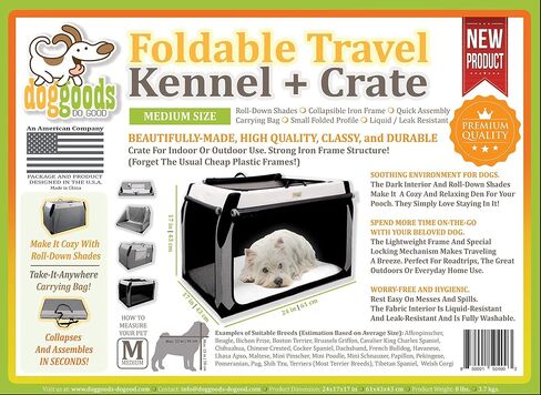 Folding Soft Dog Crate for Medium Dogs by DogGoods Indoor Outdoor Dog Kennels and Crates and Collapsible Dog Crate for Camping, Car, Roadtrips Extra Large Dogs, Large Dogs, Medium Dogs, Small Dogs in Saudi Arabia