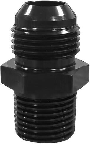 6AN ذكر مضيئة إلى 3/8 ''NPT ذكر وصلة أنابيب الخراطيم محول الاتحاد موصل الألومنيوم مستقيم الأسود بأكسيد in Kuwait
