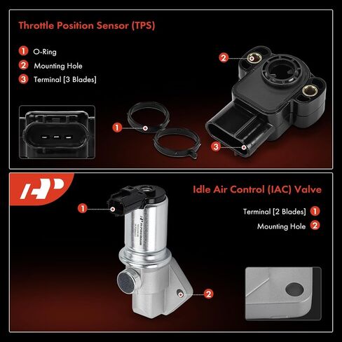 A-Premium Idle Air Control Valve IAC + Throttle Position Sensor TPS Compatible with Ford Explorer 1997, Mustang 1999/2001, Ranger 1998-2001, Ranger 1995-1997 & Mazda B2500 & Lincoln Continental in Saudi Arabia