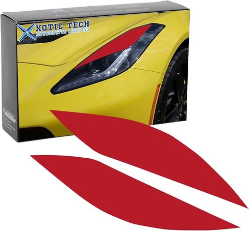 Xotic Tech 2Pcs Headlight Eyebrow Eyelid Cover Decal Overlay Sticker Trim Compatible with Chevrolet Corvette 2014 2015 2016 2017 2018 2019, Glossy Black in Saudi Arabia