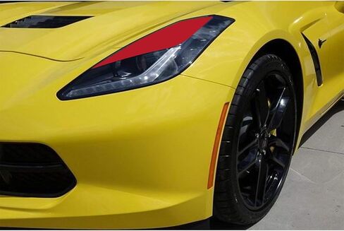 Xotic Tech 2Pcs Headlight Eyebrow Eyelid Cover Decal Overlay Sticker Trim Compatible with Chevrolet Corvette 2014 2015 2016 2017 2018 2019, Glossy Black in Saudi Arabia