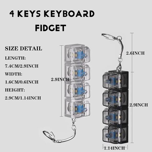 2 PCS لوحة مفاتيح هادئة تململ لعبة تململ Toy Clicker للتخفيف in Kuwait