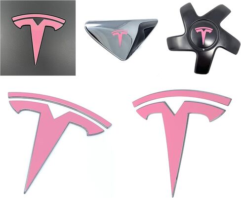 ملصقات تراكب شعار صائق الشعار لـ Tesla Model 3 (2017 إلى 2023) ، Wrap Standard ، مجموعة 11-PC (Satin Pink) in Kuwait