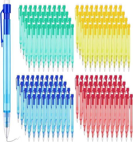 200 Pcs 0.7mm Mechanical Pencils with Eraser Bulk, Operation Christmas Items Colorful Mechanical Pencil 0.7mm for Office Classroom School Student Writing Drawing Sketching Supplies, 5 Color in Kuwait
