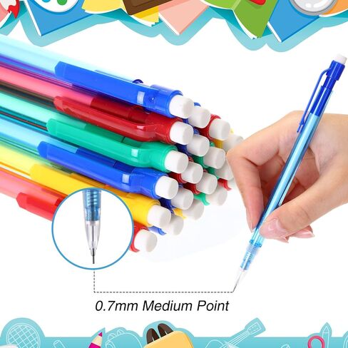 200 Pcs 0.7mm Mechanical Pencils with Eraser Bulk, Operation Christmas Items Colorful Mechanical Pencil 0.7mm for Office Classroom School Student Writing Drawing Sketching Supplies, 5 Color in Kuwait