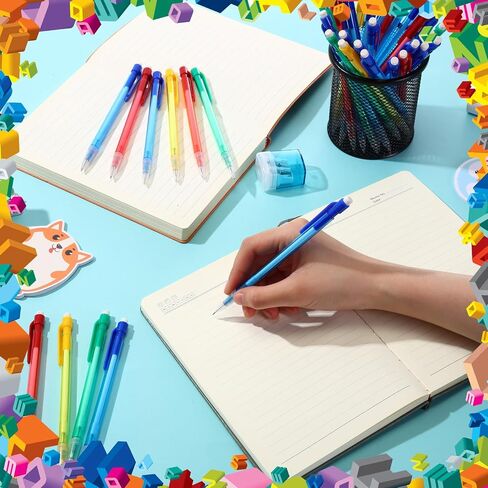 200 Pcs 0.7mm Mechanical Pencils with Eraser Bulk, Operation Christmas Items Colorful Mechanical Pencil 0.7mm for Office Classroom School Student Writing Drawing Sketching Supplies, 5 Color in Kuwait