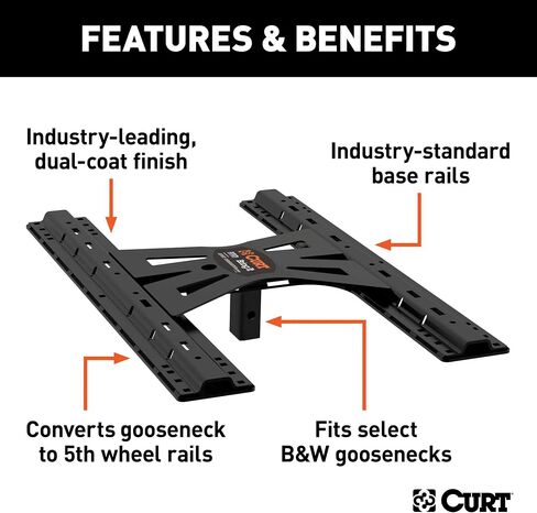 Curt 16310 x5 groenseck إلى محول العجلة الخامس ل b & w hitches ، قضبان قاعدة قياسية الصناعة ، 20،000 رطل in Saudi Arabia